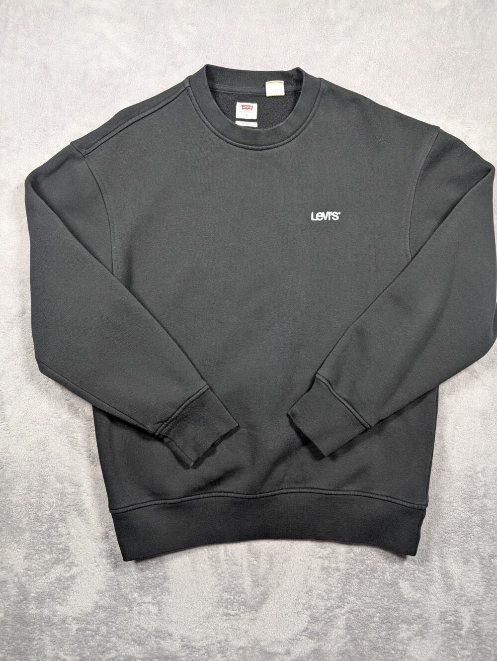 Levis Sweatshirt Mens Small Black Classic Fit Streetwear Urban Skater Casual